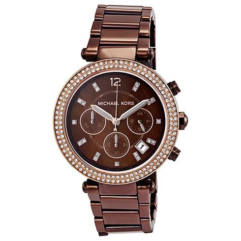 michael kors chocolate watch womens|Michael Kors parker chocolate dial.